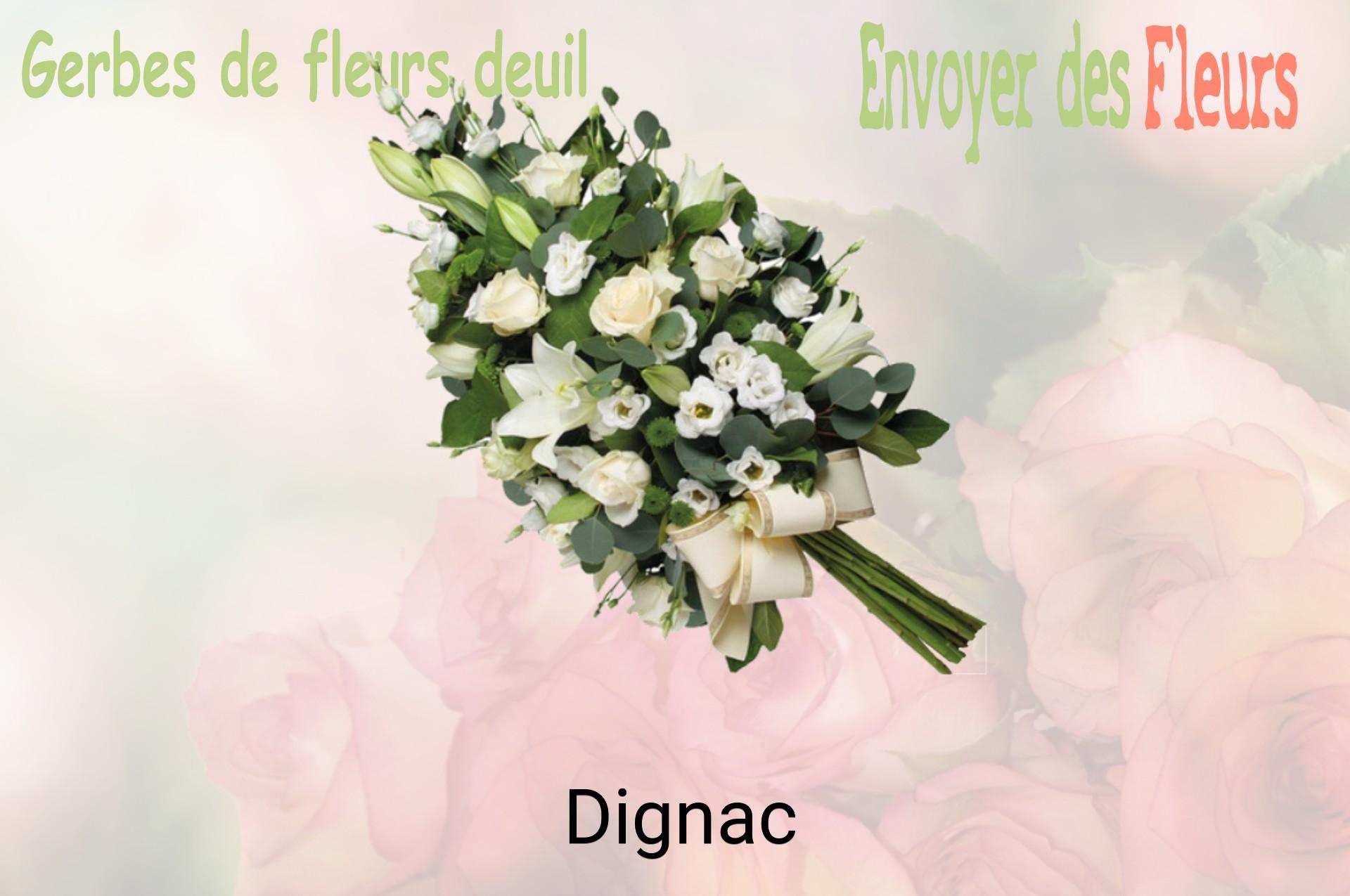 Gerbe de fleurs de deuil livrée à Dignac